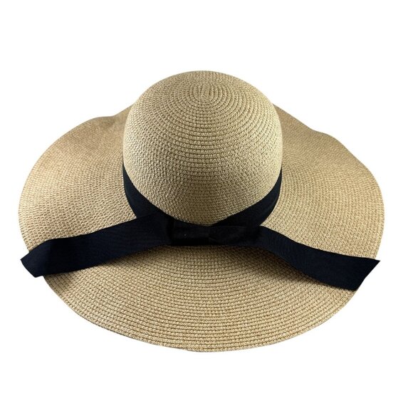 Furtalk Floppy Beach Straw Sun Hat Wide Brim UPF 80+ Protection Packable Travel - Picture 1 of 11